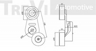 TREVI AUTOMOTIVE ta2007 -  Натяжная планка, поликлиновой ремень